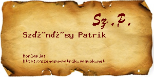 Szénásy Patrik névjegykártya