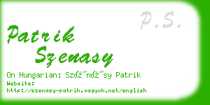 patrik szenasy business card